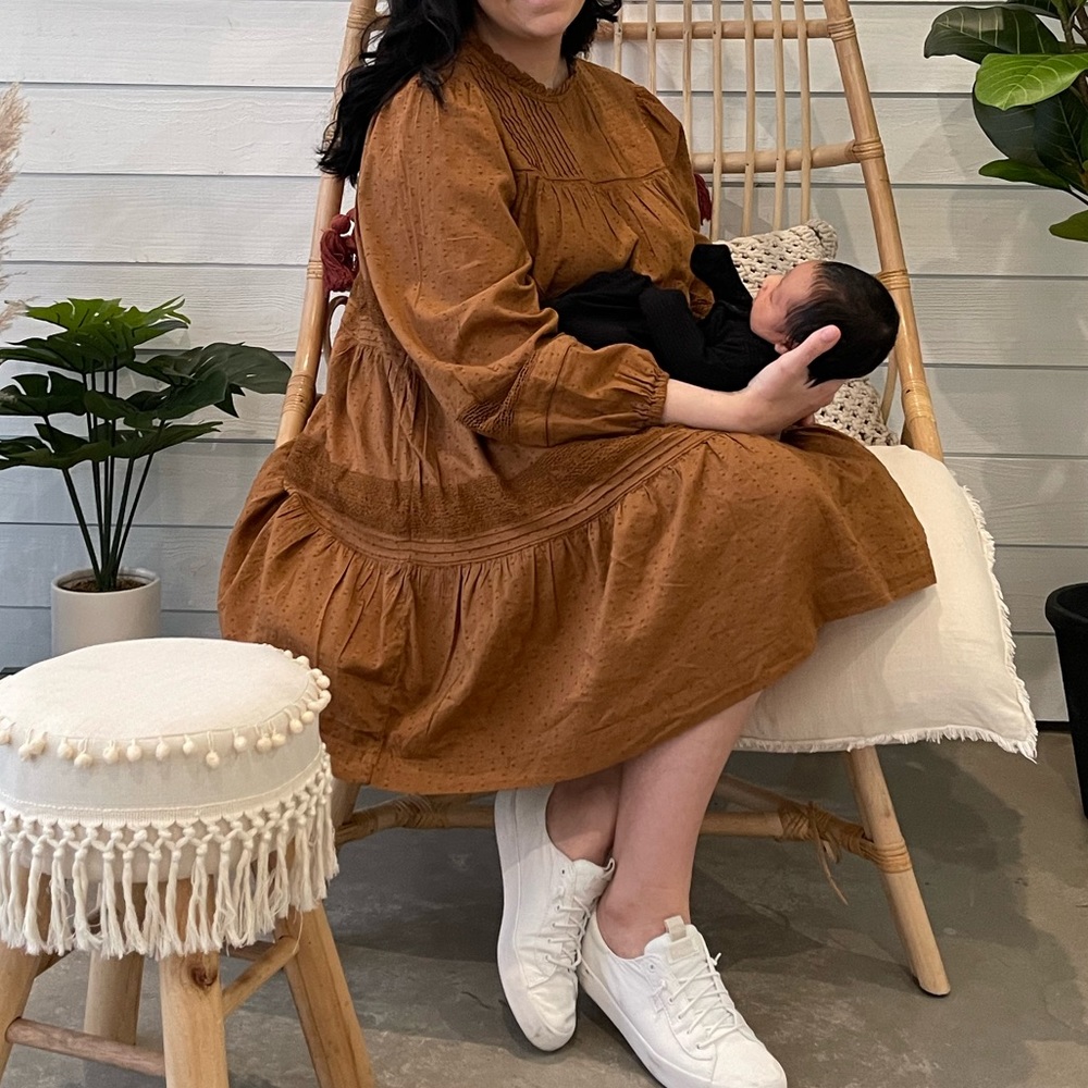 Burnt orange smock dress